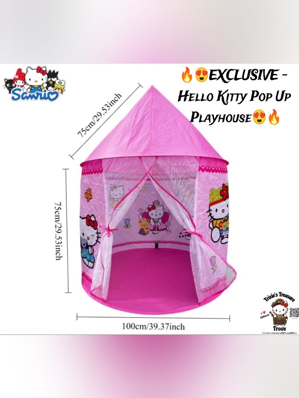EXCLUSIVE - NWOT Hello Kitty Pop-Up Playhouse